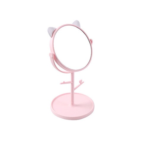 Make Up Mirrior Cute Kitty Designed Portable Vanity Mirror (Pink)
