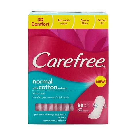 Carefree Panty Liners Normal with Cotton Extract Pack of 30
