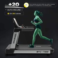 Sparnod Fitness STC-7000 (6 HP AC Motor) Commercial Treadmill (Free Installation Service) - Heavy Duty Professional Grade Machine for Gym Use - with Large 18.5 inch Touchscreen Display &amp;; WIFI