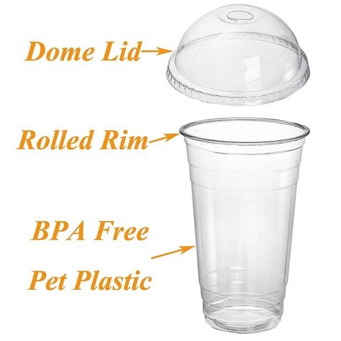 8 oz disposable plastic deals cups with lids