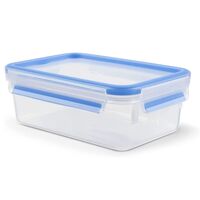 Tefal MasterSeal Fresh Rectangular Food Storage Box Clear/Blue 1L