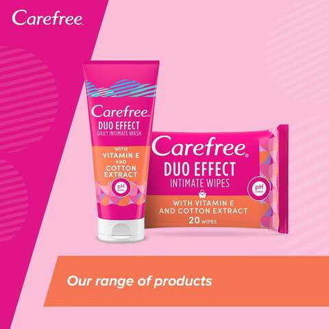 Carefree Duo Effect Daily Intimate Wash With Vitamin E And Cotton Extract 200ml
