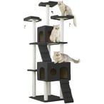 Buy Doreen MultiLevel Cat Tree 185CM Height Activity Cat Tower Furniture for Large Small Cat (black)(GC2323A) in UAE