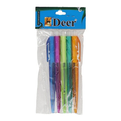 Deer Victory Ball Pen Blue 5pcs