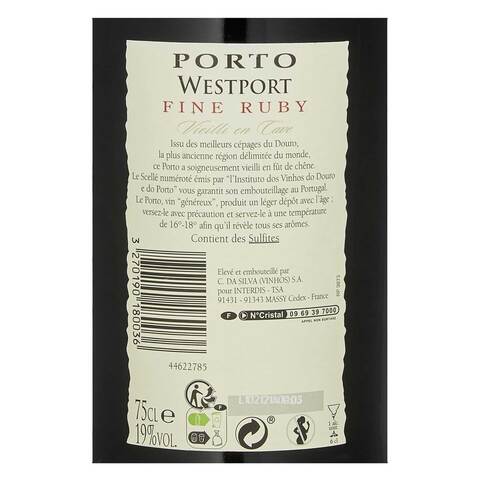 Carrefour Ruby 19% Fine Volume Westport Porto Wine 750ml