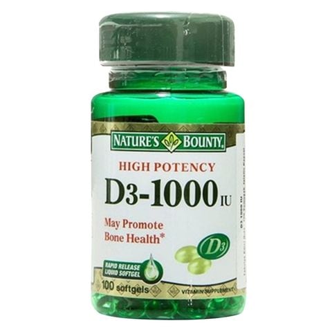 Nature&#39;s Bounty Vitamin D3 1000iu Immune Health Supplement 120 Softgels