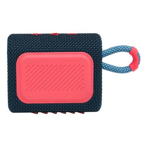 JBL Go 3 Portable Bluetooth Speaker Waterproof With JBL Pro Sound And Powerful Audio Blue/Pink
