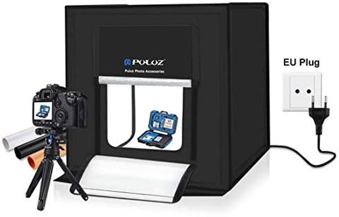 Puluz 60Cm X 60Cm Folding Portable 60W 2 X 1690Lm 5500K White Light Photo Lighting Studio Shooting Tent Box Kit With 3 Colors Backdrops