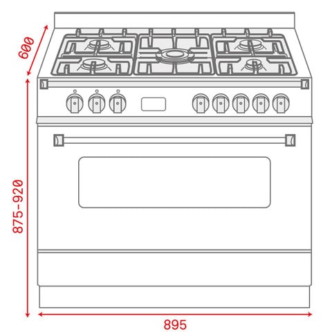 Teka FS3FF L90GG S/S Free Standing Cooker with gas hob and multifunction gas oven in 90cm