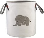 اشتري Beauenty -Cartoon Animals Storage Basket Baby Toy Storage Laundry Basket Stylish Double Layer Canvas Storage Hamper Round Laundry Bin Thick Bag (Grey Elephant) في الامارات