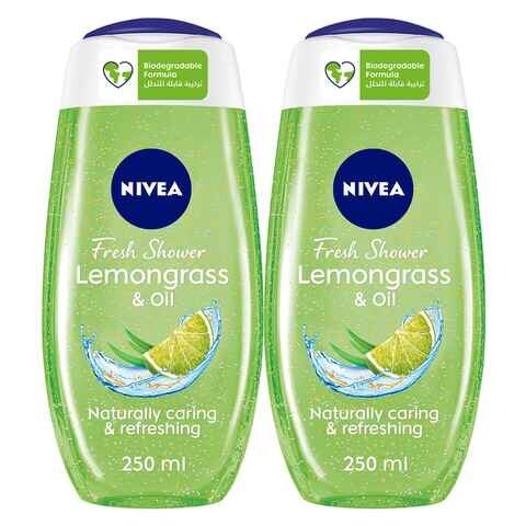 Buy NIVEA Shower Gel Body Wash Lemongrass  Oil Caring Oil Pearls Lemongrass Scent 250ml Pack of 2 in UAE