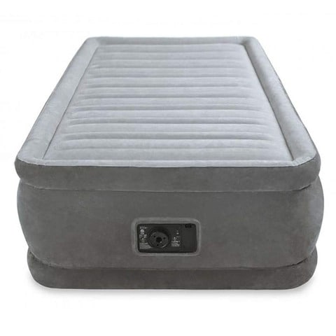 Intex Dura-Beam Comfort Plus Inflatable Mattress With Built-In Electric Pump Grey 99x191x46cm