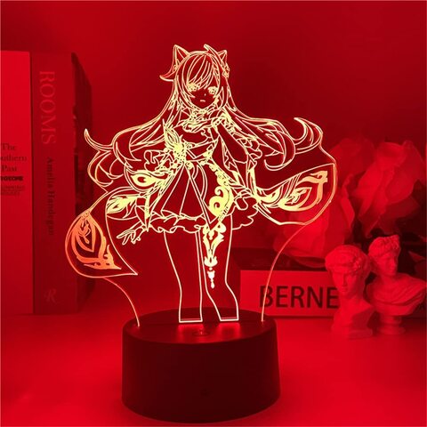 Game Anime Genshin Impact 3D Illusion Night Light,LED Desk Lamps,Cartoon Game Characters Table Lamp,Touch/Remote Control USB/Battery Charge Lighting Home Decor,Christmas Decor Lights