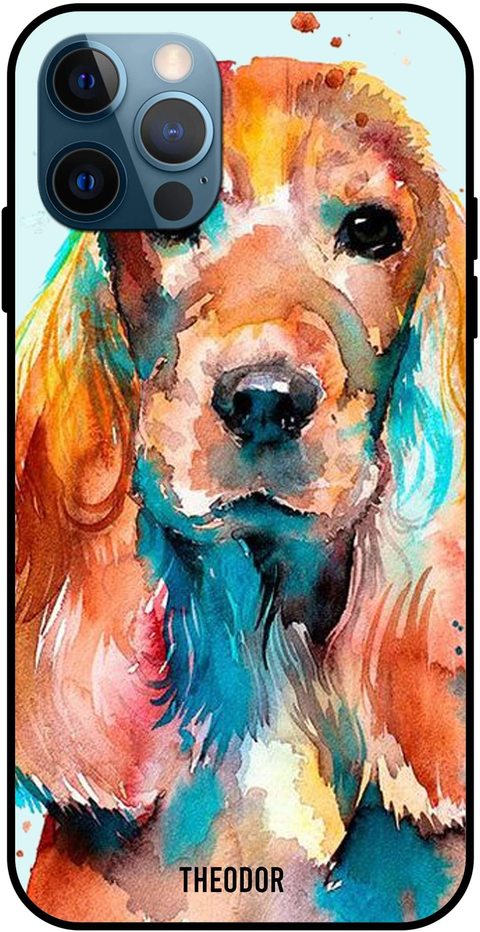 Theodor - Apple iPhone 12 Pro Max 6.7 Inch Case Colorful Dog Art Flexible Silicone Cover
