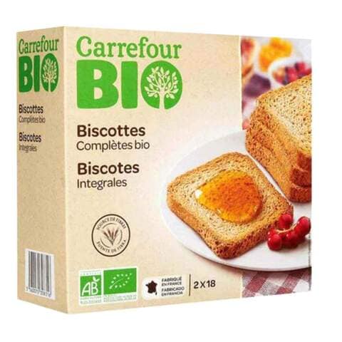Carrefour Bio Organic Whole Wheat Rusk 300g
