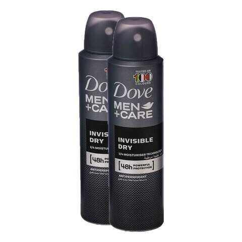 اشتري Dove Men Care Deo Invisible Dry Deodorant 150ml x2 في الامارات