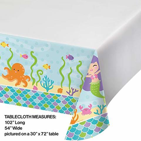 Creative Converting Party Supplies Tablecover, 54 x 102, Mermaid Friends