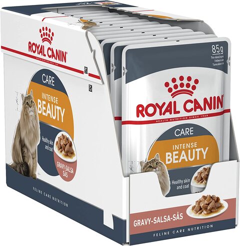 Royal Canin Feline Care Nutrition Intense Beauty Gravy 12x 85gm Cat Wet Food Pouches