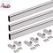 ABBASALI 95 Cm Wardrobe bar   Clothes Rod - Closet and Cupboard Organizer   Chromed Steel with Fittings - Easy Installation   Rail Coat Rack Wall or Clothes Rail - Pack of 6