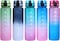 Motivational Water Bottle, Leak-proof, BPA Free with Time Marker, Reusable Drinking Water Bottle for kids &amp; Adults - 1000ml (Green &amp; Pink)