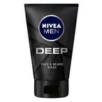 Buy NIVEA MEN Face  Beard Wash Cleanser, DEEP Active Charcoal, 100ml in Saudi Arabia