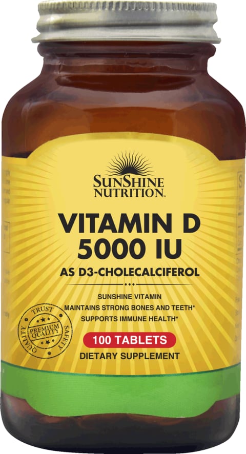 Sunshine Nutrition Vitamin D 5000 Iu  100 Tablets