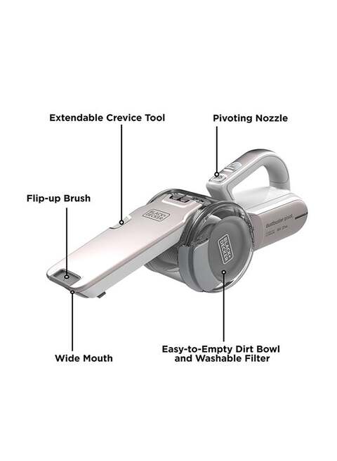 Black Decker Cordless Dustbuster Pivot Hand Vacuum 18V 2 Years Warranty 560ml 35 W PV1820LRGP GB Rose Gold