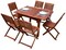 YATAI Acacia Wood Chairs Table Bistro Dining Set Set - 7 Pcs