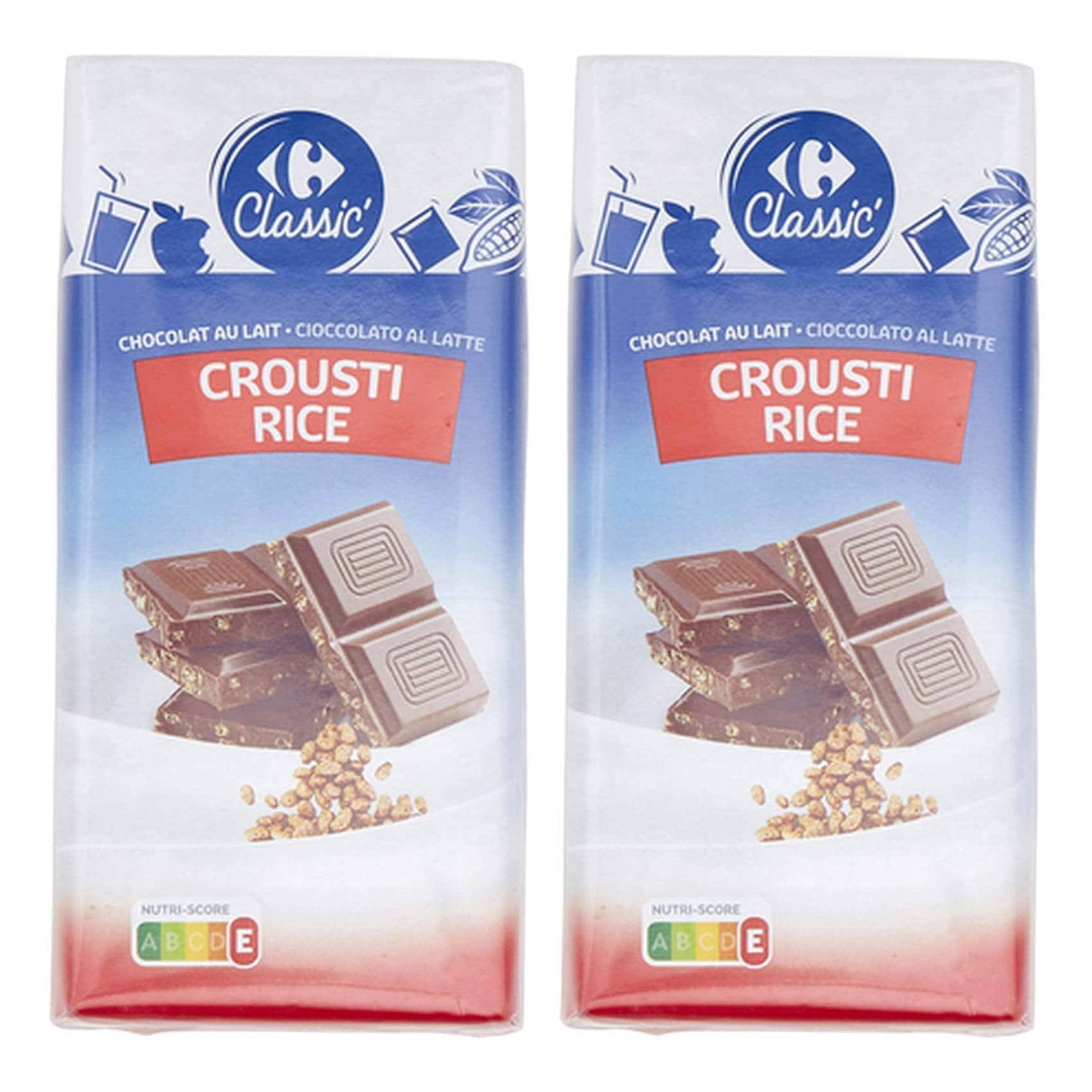 Buy Carrefour Classic Crispy Rice Milk Chocolate 100g Pack of 2
