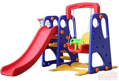 Rainbow Toys - Slide and Swing With Basketball 3 in 1 Set Multi Color For Kids Activities, rbwtoy16341.