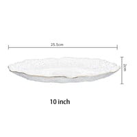 10-inch Ice Point Special Shaped Plate Glass Phnom Penh Wave Plate-White