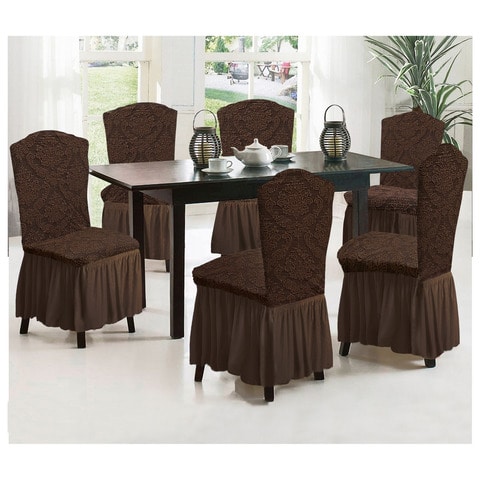 Brown dining chairs set of outlet 6