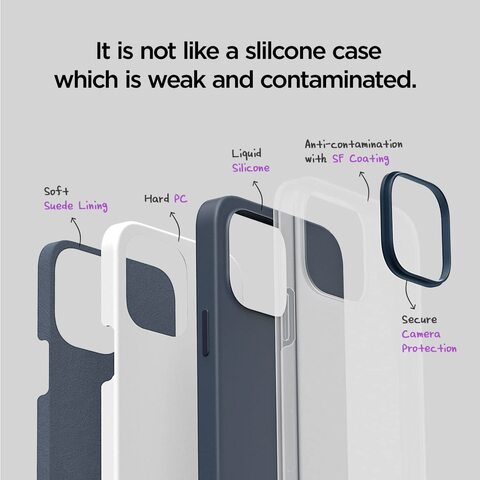 VRS Design Milky Bow Designed For iPhone 14 Pro Case Cover Silicone - Stormblue