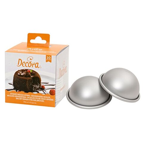 Generic Decora 10 Anodized Aluminum Hemisphere Cake Pan &Oslash; 7 X H 3, 5 Cm, Alluminio Anodizzato, Silver