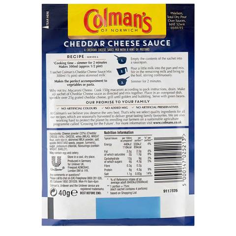 Colmans Cheddar Cheese Sauce Mix 40g