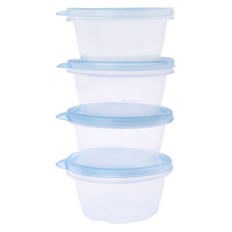 Lock And Lock EZ Lock Pastel Round Food Container Clear 120ml Pack of 4