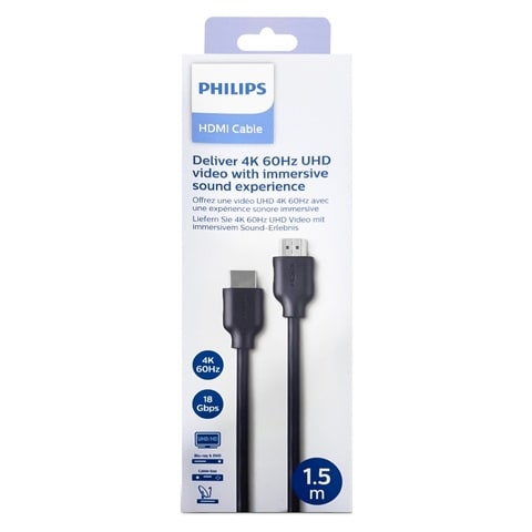 Philips HDMI Cable With Ethernet SWV5510 1.5m Black
