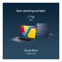 Asus Vivobook 15 Laptop With 15.6-Inch Display Core i7 Processor 8GB RAM 512GB SSD Intel Iris Xe Graphic Card X1502ZA Quiet Blue