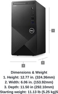 Dell Vostro 3910 12th Generation Business Desktop, 16GB, DDR4 RAM, 1TB SSD, Intel Core i7-12700 Processor, WiFi 802.11ac, Bluetooth 5.0, DVD-RW, Windows-11 (Black), 2022 Newest