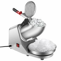 Aiwanto Ice Crusher Ice Shaver Ice Masher Ice Blender for Bar Resturant Home Electric Dual Blade Ice Crusher Shaver Snow Cone Maker Machine 300W 145lbs/hr(Grey)