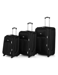Senator KH108 3Pcs Soft Casing Trolley Luggage Set Black