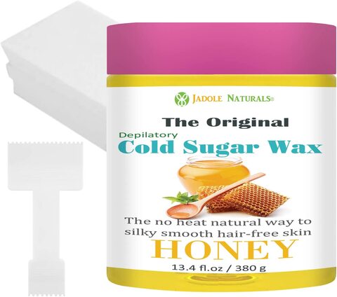 Buy Jadole Naturals Herbal Cold Hair Wax 100% Natural Sugar Wax Hair Removal  For Women Body Face At Home Waxing Kit 380g With Free 100 Pcs Strips &  Spatula (Honey) Online -
