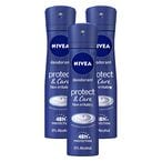 Buy Nivea Protect and Care Deodorant Spray 150ml x Pack of 3 in UAE