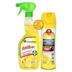 اشتري Carrefour Antibac Disinfectant Cleaner Kitchen Lemon 500ml With All Purpose Disinfectant Spray Citrus Clear 450ml في الامارات