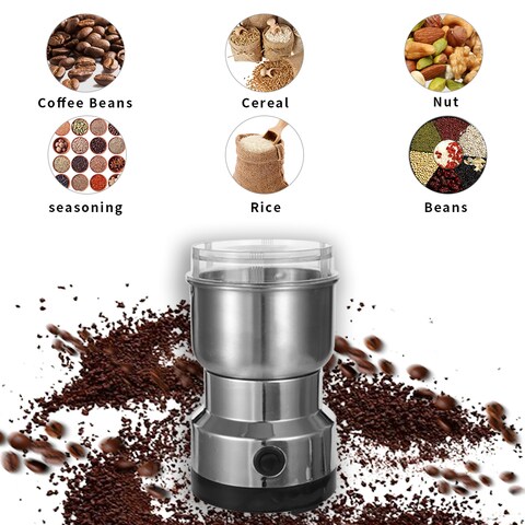 Generic-150W 300ml Stainless Steel Electric Coffee Machine Bean Grinder Blenders for Kitchen Office Home Use Grains Grinding Machine