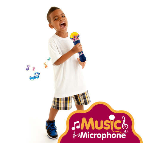 Kidwala Karaoke Blue Microphone Built In Music And Flashing Light Sing Along Mic With Battery Music Exploration Mic Third Gear Adjustment Mic Let&#39;s Sing Together Mic Toy For Girls