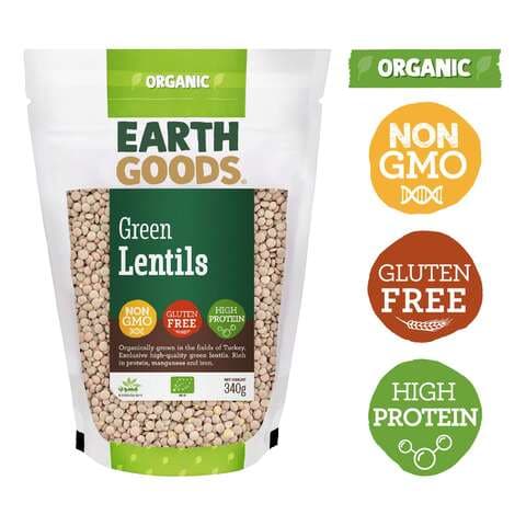 Earth Goods Organic Green Lentils 340g