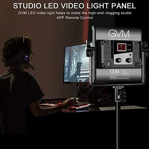 Gvm 560-As2L Led Video Light, Dimmable Bi-Color, Photography Lighting With App Control, Video Lighting Kit For Youtube Outdoor Studio, 2 Packs Led
