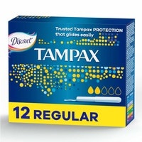 Tampax Cardboard Applicator Regular Absorbency Tampons White 12 Tampons