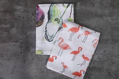 Pan Emirates Home Furnishings Flamingo Veggies S/2 Kitchen Towel Multi 50X70cm